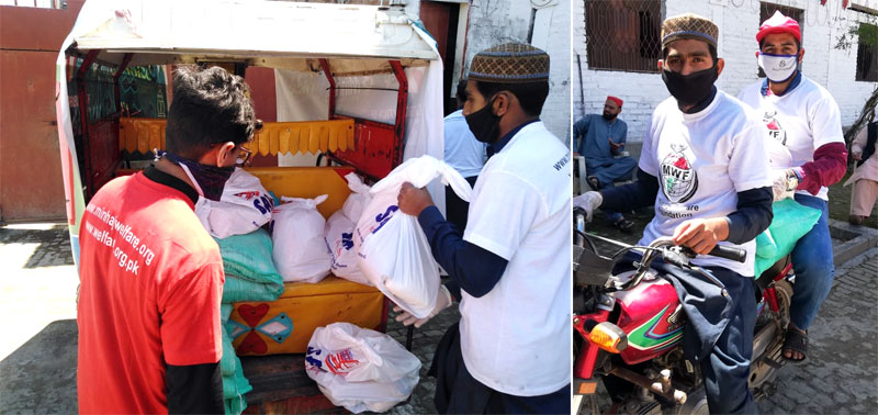 Ration distribution by Minhaj Welfare Foundation