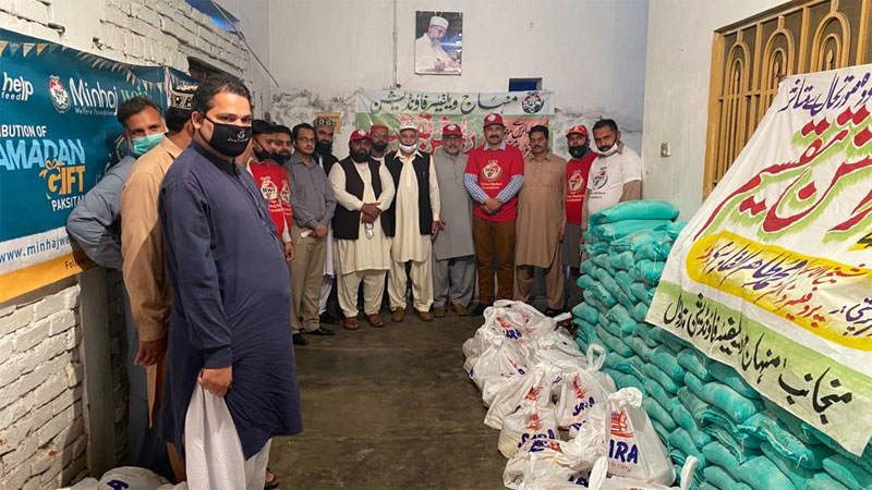 Ration distribution by Minhaj Welfare Foundation