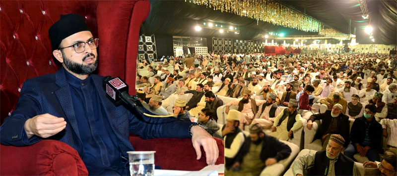 Dr Hassan Mohi-ud-Din Qadri address a Milad gathering in Gujranwala