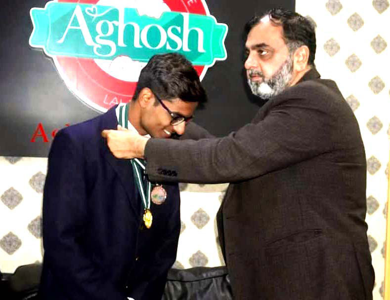 A ceremony was organized in honor of the talented student of Aghosh Orphan Care Home, Ramzan Shabbir