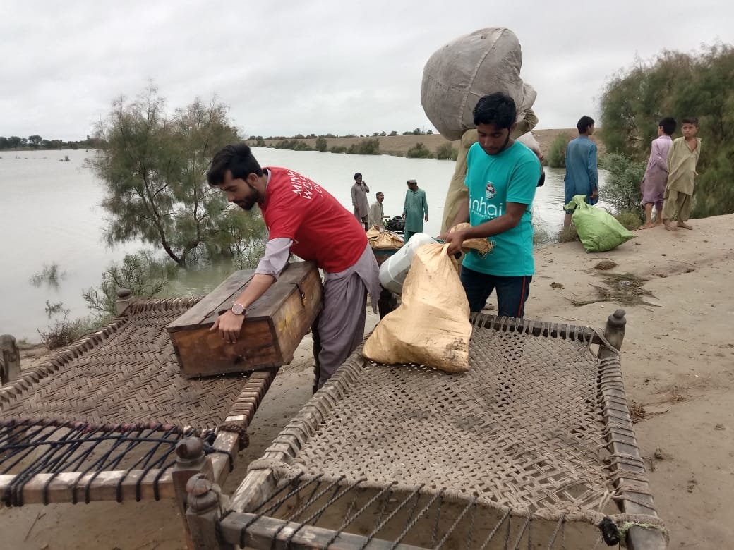 PAT workers taking part in rescue and relief operations in Balochistan