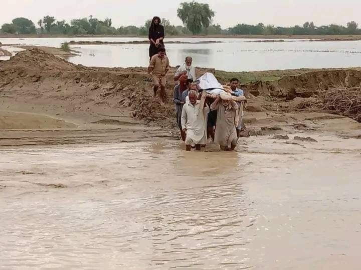 PAT workers taking part in rescue and relief operations in Balochistan