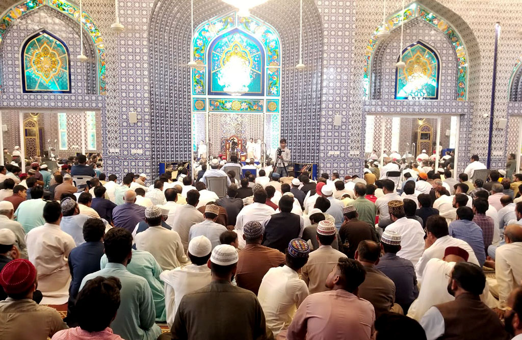 Dr Hassan Qadri address friday Jummah gathering in Jamy Shaykh ul Islam