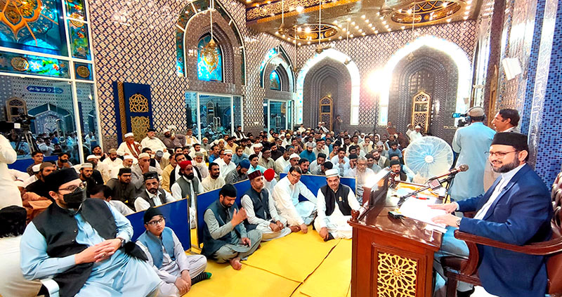 Dr Hassan Qadri address friday Jummah gathering in Jamy Shaykh ul Islam