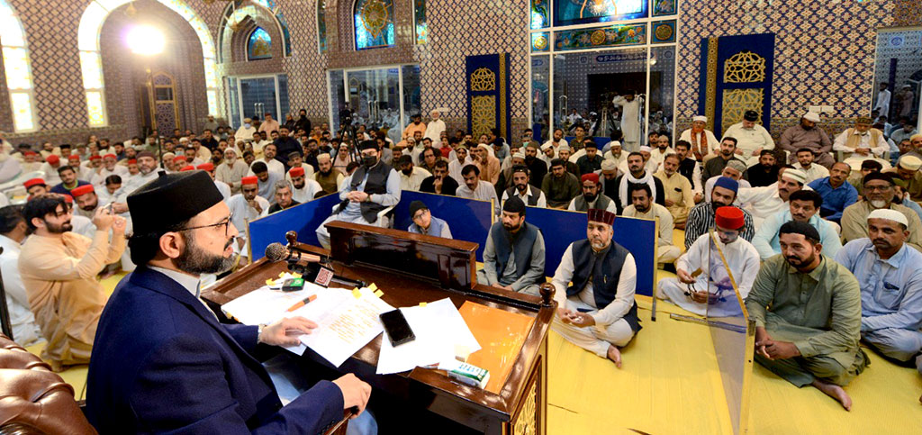 Dr Hassan Qadri address friday Jummah gathering in Jamy Shaykh ul Islam