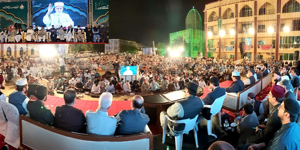 Dr Tahir ul Qadri addresses Mutakifeen in Minhaj ul Quran Itikaf City 2022