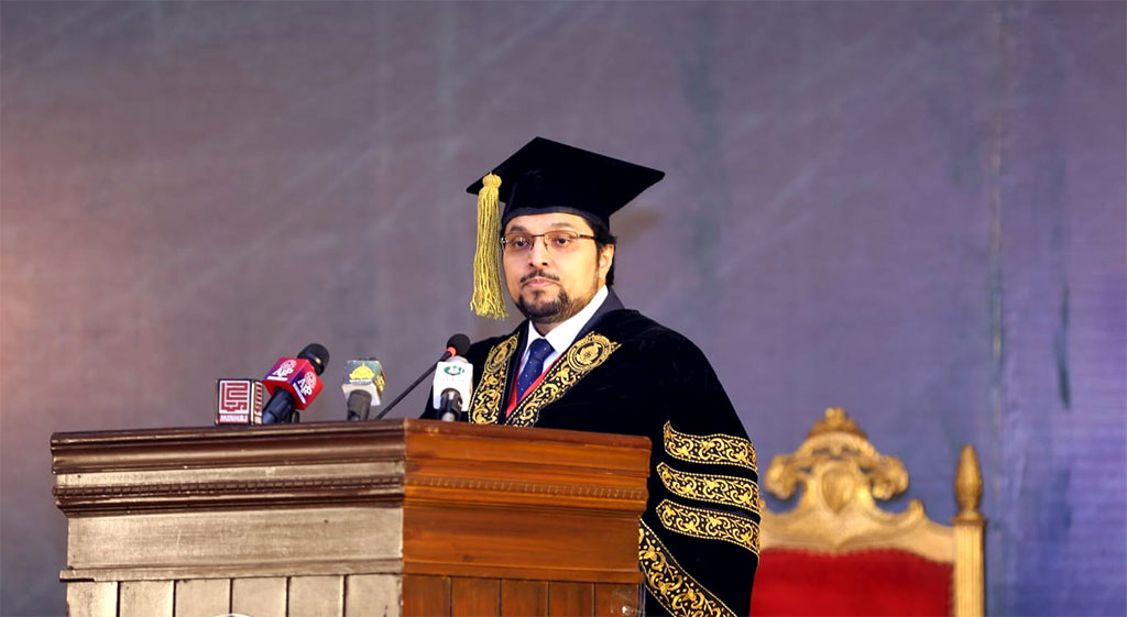 Dr Hussain Mohi ud Din Qadri addressing Minhaj University Convocation 2022