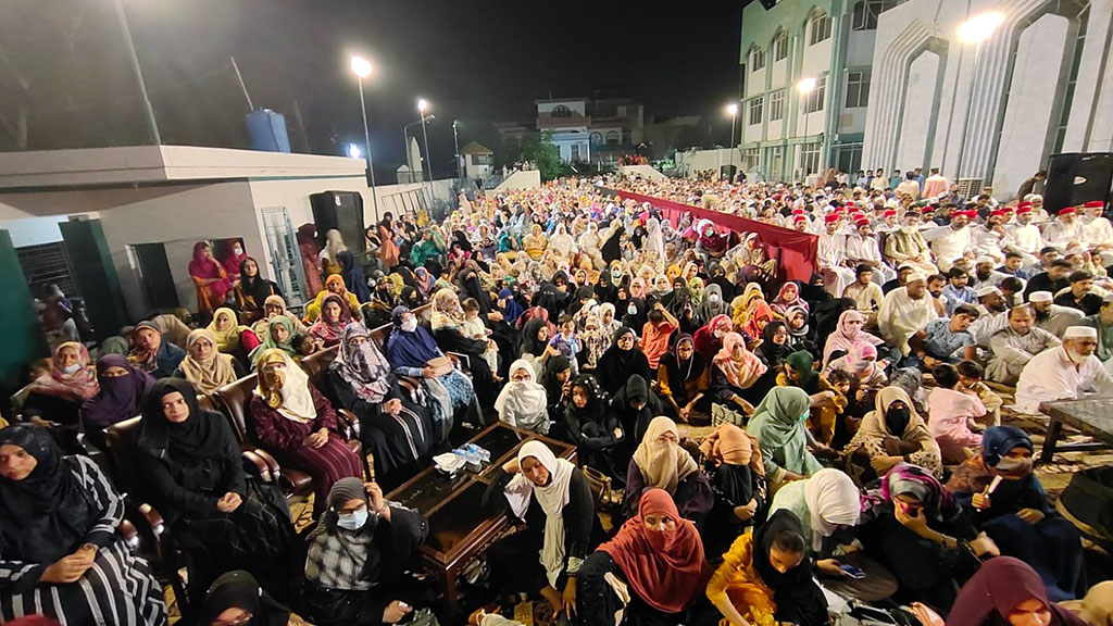 Women attending Shahadat Imam e Hussain Conference 2022 at MQI Markaz
