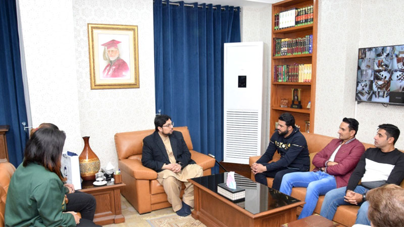 Azhar Ali, Abid Ali and M Abbas met with Dr Hussain Mohiuddin Qadri in Minhaj University