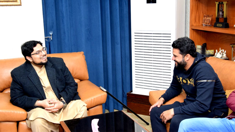 Azhar Ali, Abid Ali and M Abbas met with Dr Hussain Mohiuddin Qadri in Minhaj University