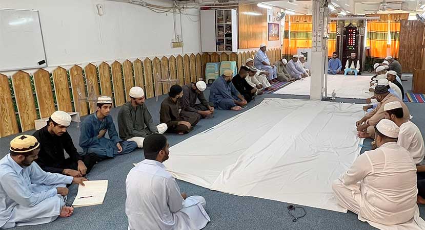 Conducting prayer ceremony at Minhaj ul Quran Islamic Center-hong kong