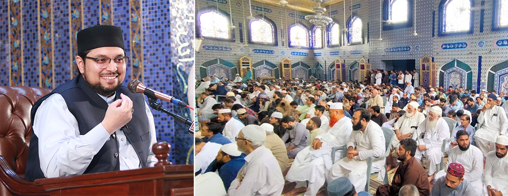 Dr Hussain Qadri addressing Friday gathering