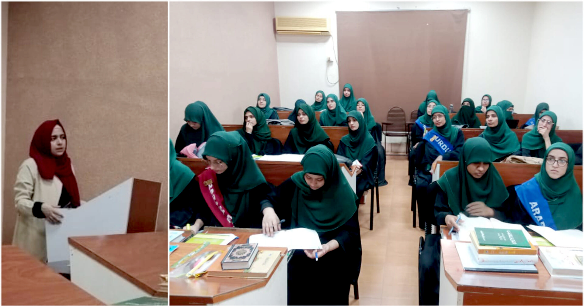 Training session with students of Minhaj Women College