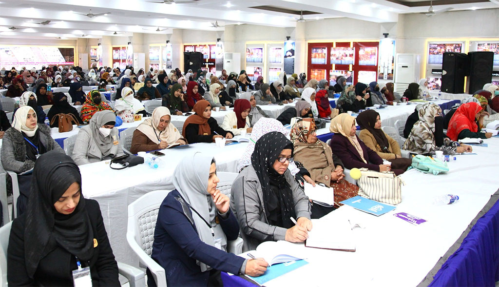 Dr Hassan Qadri addressing AL-Tarbiyah 2024  under Minhaj-ul-Quran Women League Pakistan