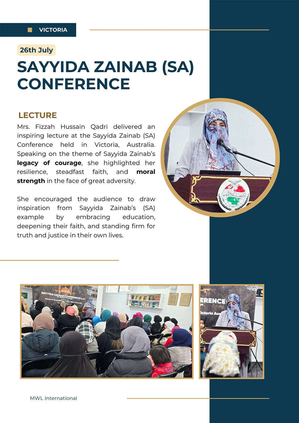 Mrs. Fizzah Hussain Qadri’s Australia Visit 2025