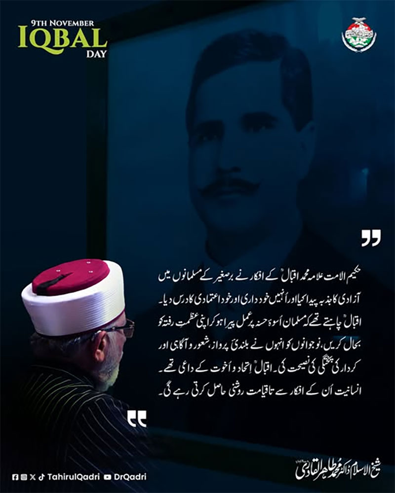 Shaykh ul Islam Dr Tahir ul Qadri Special Message Iqbal Day