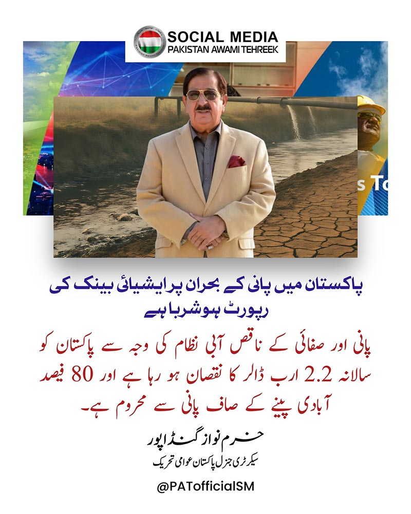 khurram nawaz gandapur asian bank Report water crisis pakistan Message