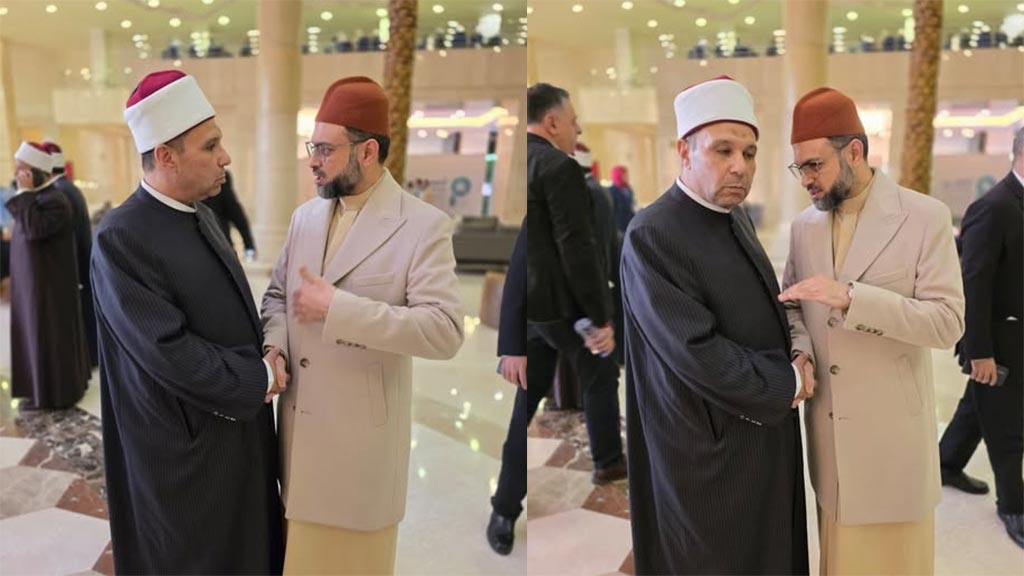 Professor Dr Hassan Mohi-ud-Din Qadri meeting Professor Dr Muhammad Abdul Rahim Al Bayoumi during 36th international conference in Cairo