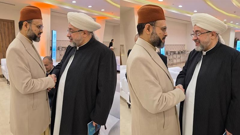 Professor Dr Hassan Mohi-ud-Din Qadri meeting Sheikh Afif ud Din Abdul Qadir Mansoor Al Kilani during 36th international conference in Cairo