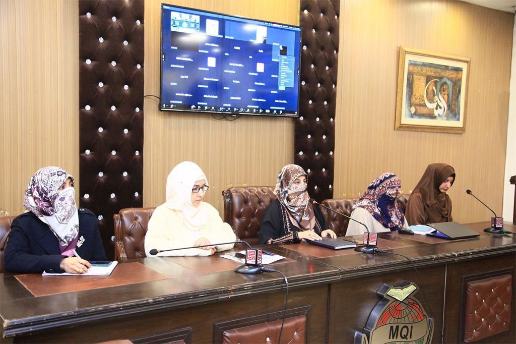 Minhaj-ul-Quran Women League online All Pakistan organizations meeting on Itikaf 2026 registration and Rifaqat Campaign