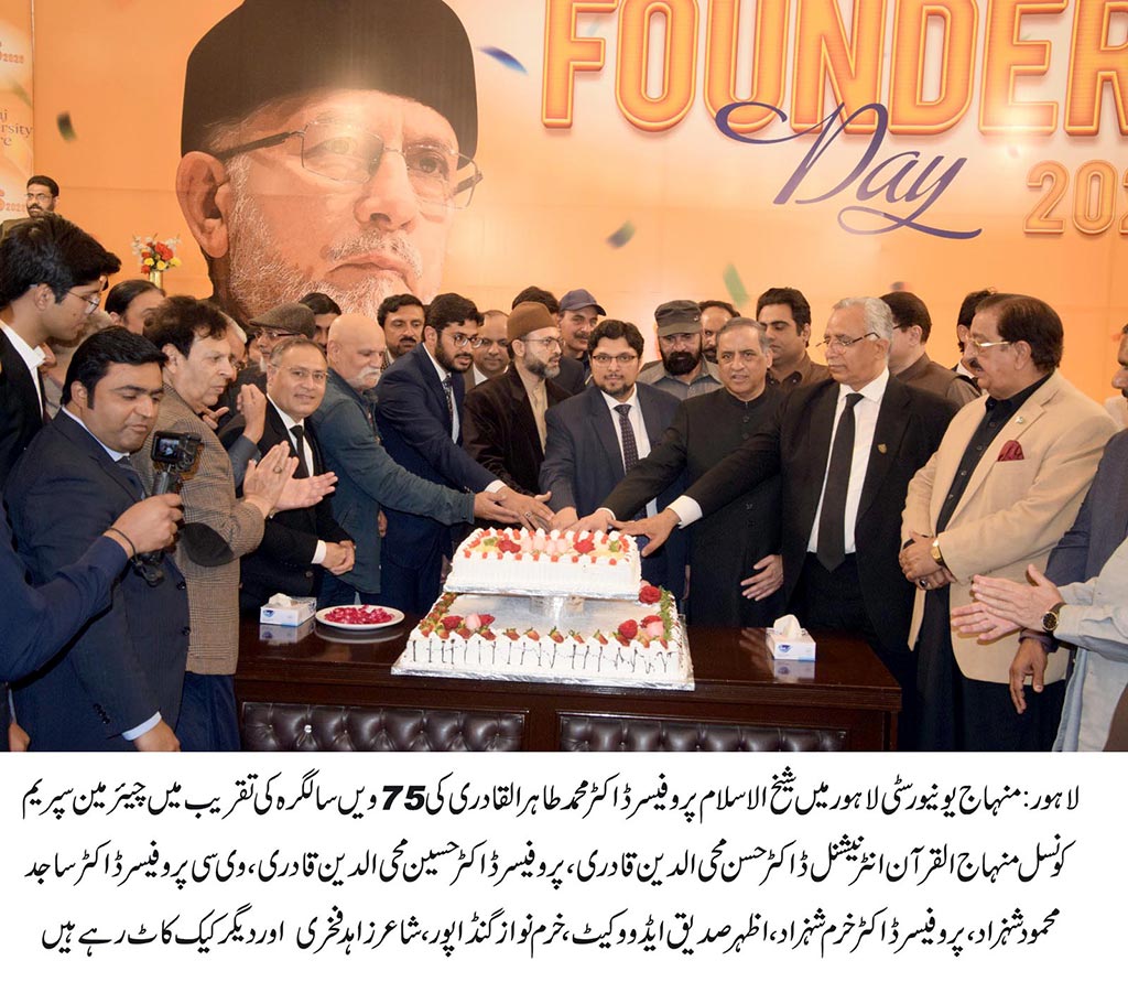 Shaykh ul Islam 75th Birthday Minhaj University Lahore