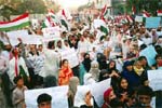 کراچی، توہین آمیز خاکوں کی اشاعت کے خلاف مظاہرہ