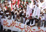 Leaders of Minhaj-ul-Quran Ulama Council join protest rally