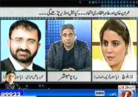 Watch Umar Riaz Abbasi  (PAT)  & Naz Baloch (PTI) in Prime Time With Rana Mubashir