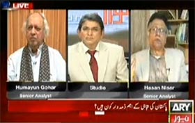 Watch Hassan Nisar (Senr. anyslt) & Himayon Gohar (Senr. anylst) in Sawal Yeh Hai