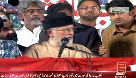 Dr Tahir-ul-Qadri addresses Inqilab Marchers at D-Chowk in Islamabad - 5th Oct 2014