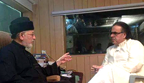 انقلاب مارچ سے ڈاکٹر طاہرالقادری کا نیوز ون پر ڈاکٹر شاہد مسعود کے ساتھ انٹرویو - 13 ستمبر 2014
