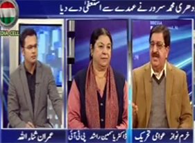 Khurram Nawaz Gandapur with Imran Sanaullah on Waqt News (29 Jan 2014)