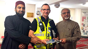 MQI Northampton visited by Police Officer Michael Smith and Lady Constable Rukhsana Hussain