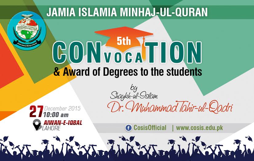 Jamia Islamia Minhaj-ul-Quran Convocation 2015