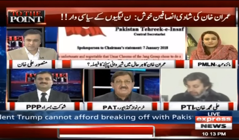 khurram Nawaz Gandapur with Mansoor Ali Khan on Express News in To The Point – 7th January 2018