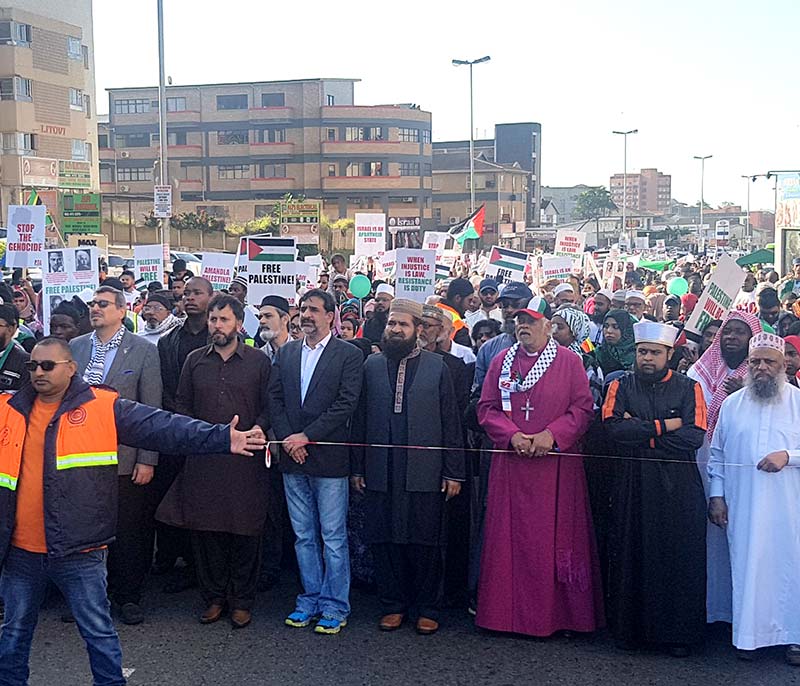 منہاج القرآن انٹرنیشنل ساوتھ افریقہ کے قائدین کی آزادی فلسطین مارچ میں شرکت