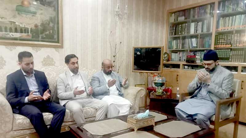 لاہور: ڈاکٹر حسن محی الدین قادری سے قیصر نجیب، فیصل نجیب اور جوائنٹ سیکرٹری منہاج یورپین کونسل حسن بوستان کی ملاقات