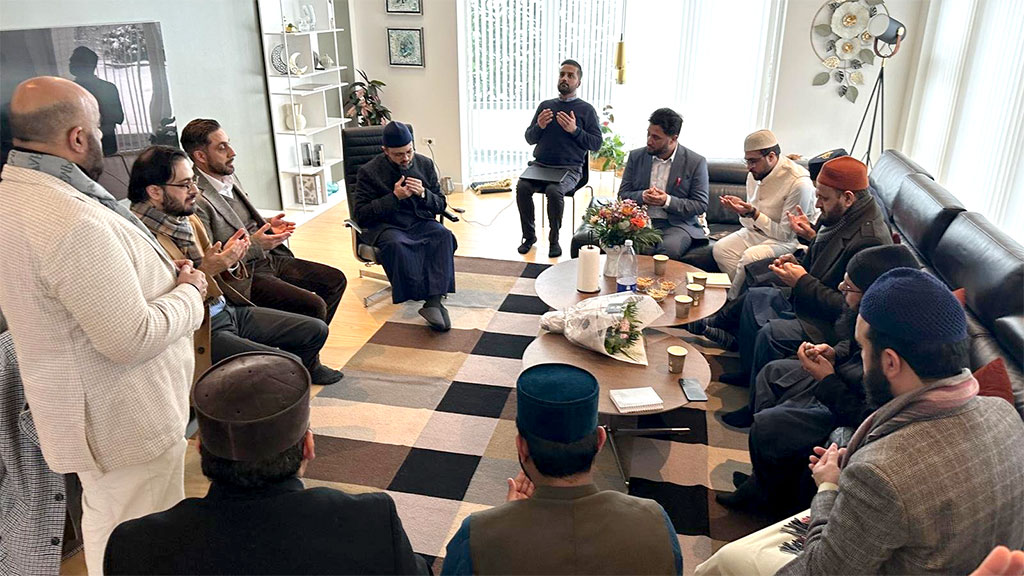 Scholars of MQI Denmark meeting with Chairman Supreme Council Minhaj ul Quran International Dr. Hassan Mohiuddin Qadri