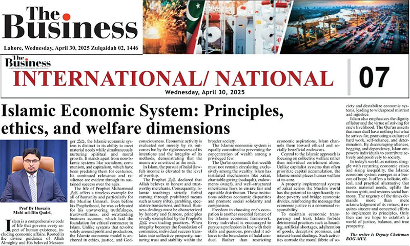 Islamic Economic System: Principles, Ethics, and Welfare Dimensions an Article by Dr Hussain Qadri