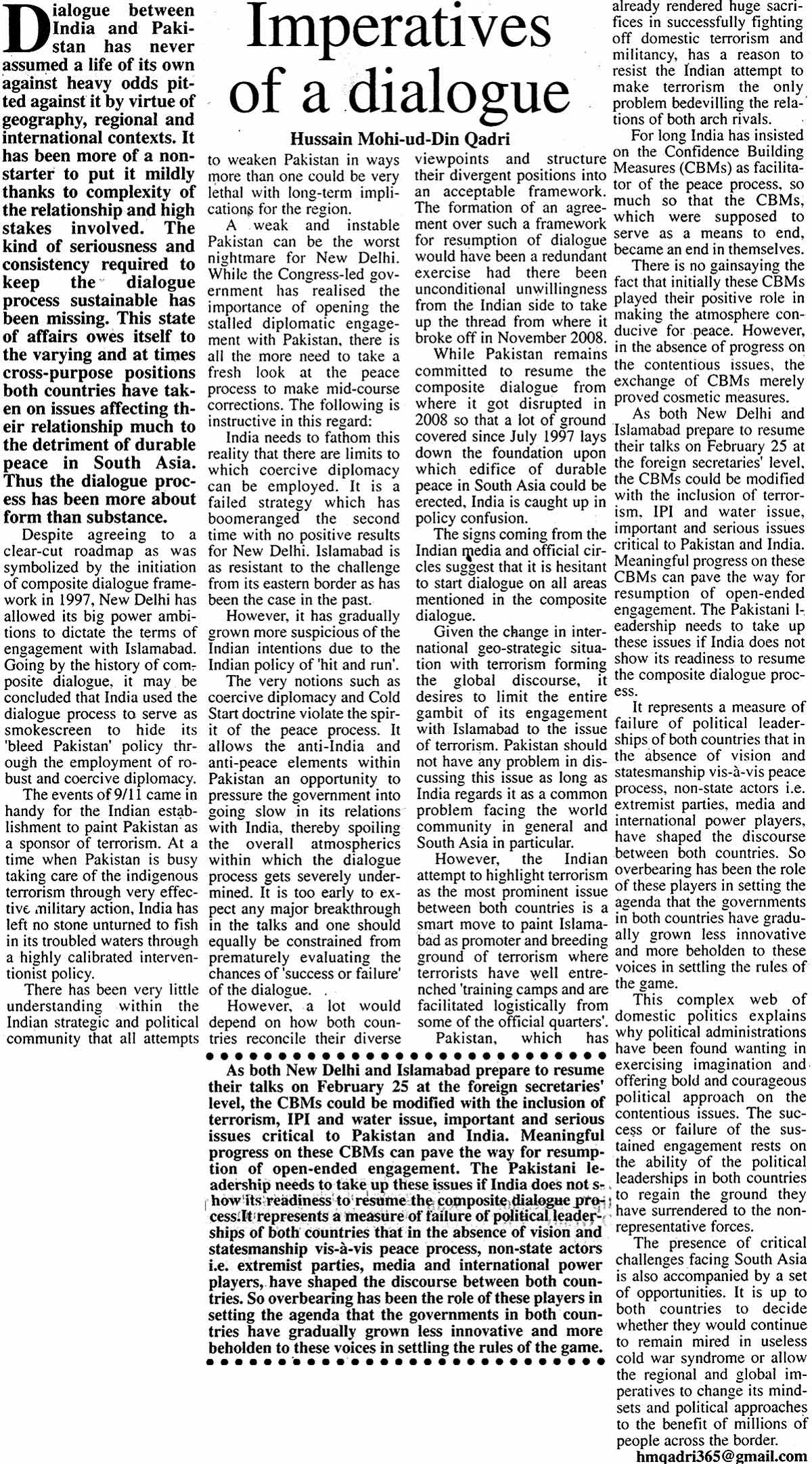 Minhaj-ul-Quran  Print Media CoverageDaily The Frontier Post