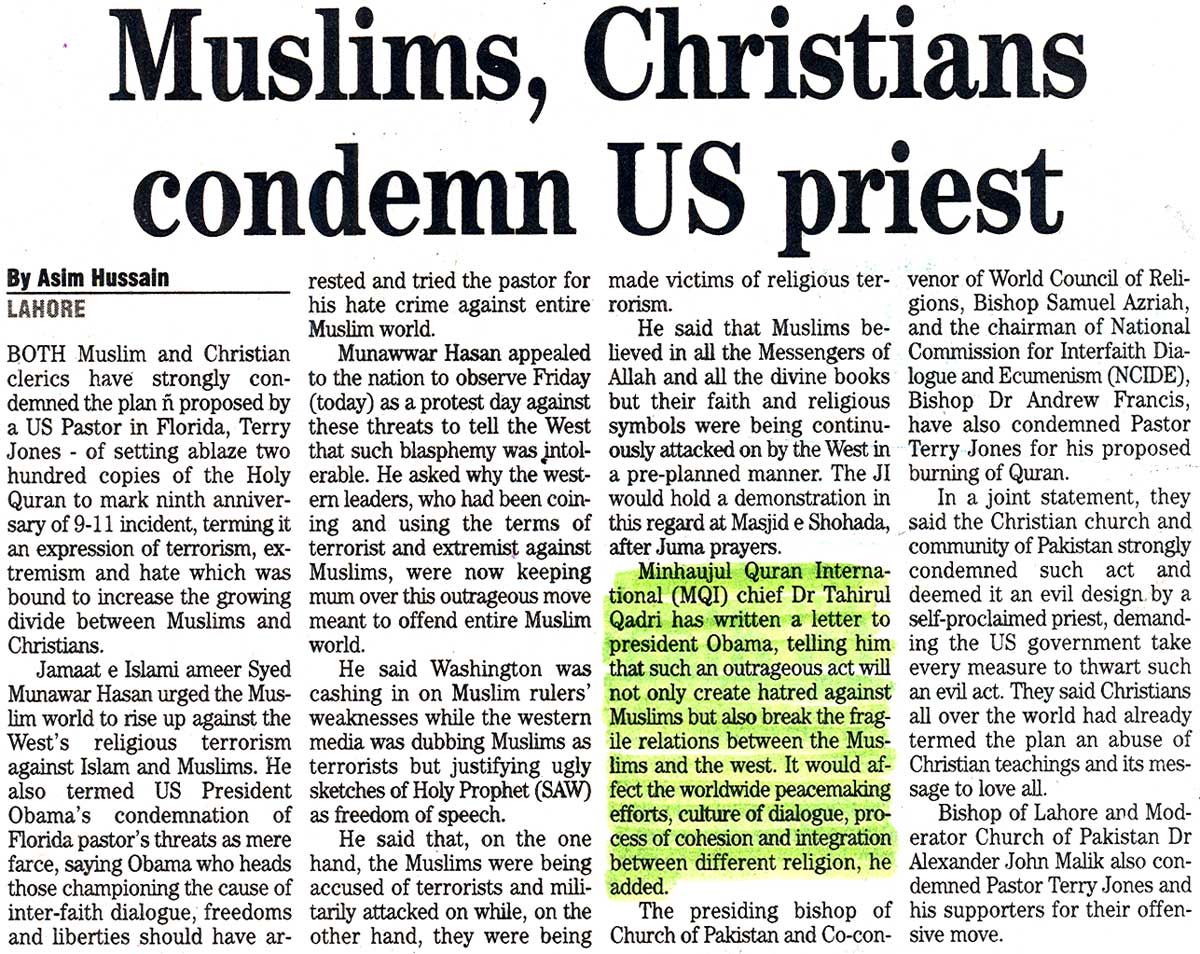 Minhaj-ul-Quran  Print Media CoverageDaily The News Page: 14