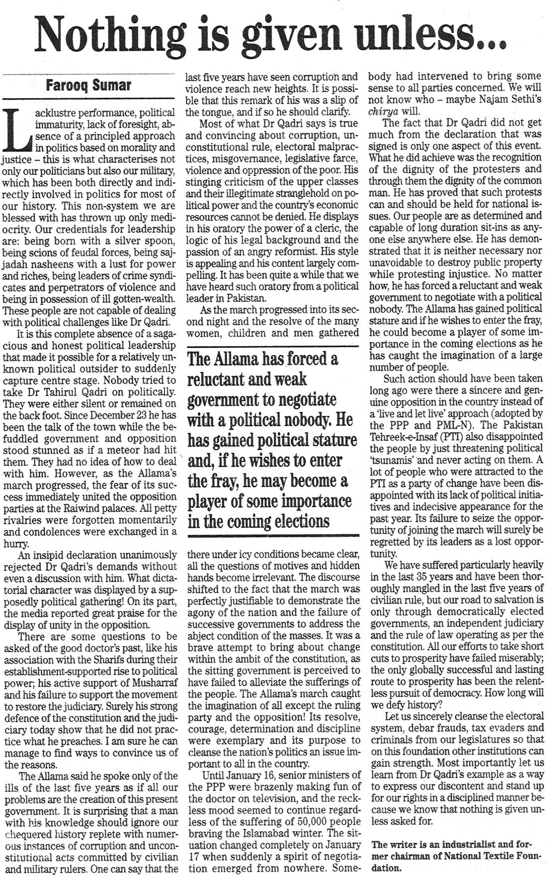 تحریک منہاج القرآن Pakistan Awami Tehreek  Print Media Coverage پرنٹ میڈیا کوریج Daily The News