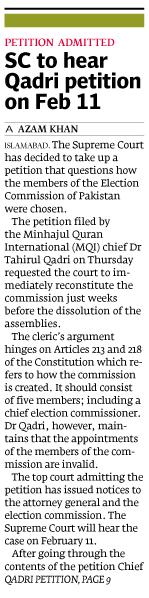 Minhaj-ul-Quran  Print Media CoverageDaily Tribune