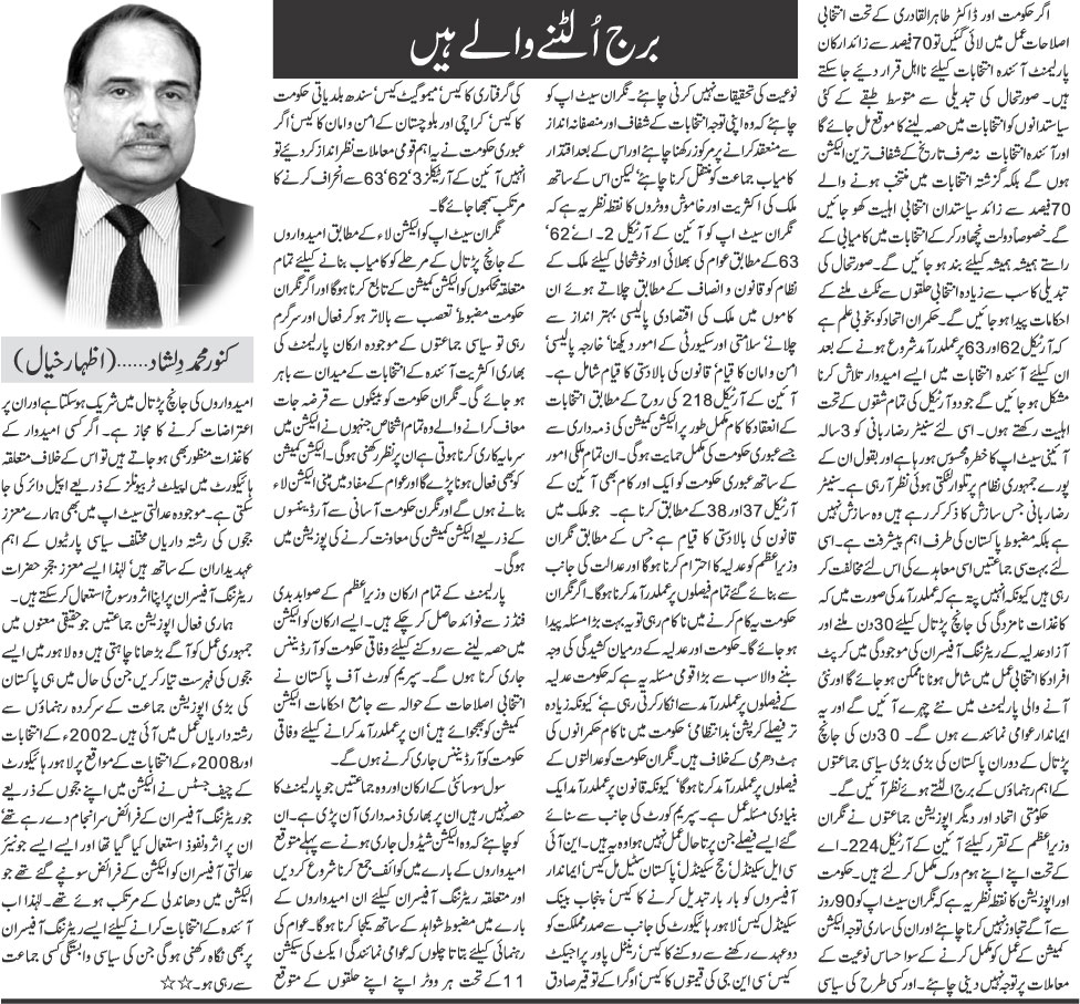 تحریک منہاج القرآن Pakistan Awami Tehreek  Print Media Coverage پرنٹ میڈیا کوریج Daily Khabrain - Kanwar Muhammad Dilshad
