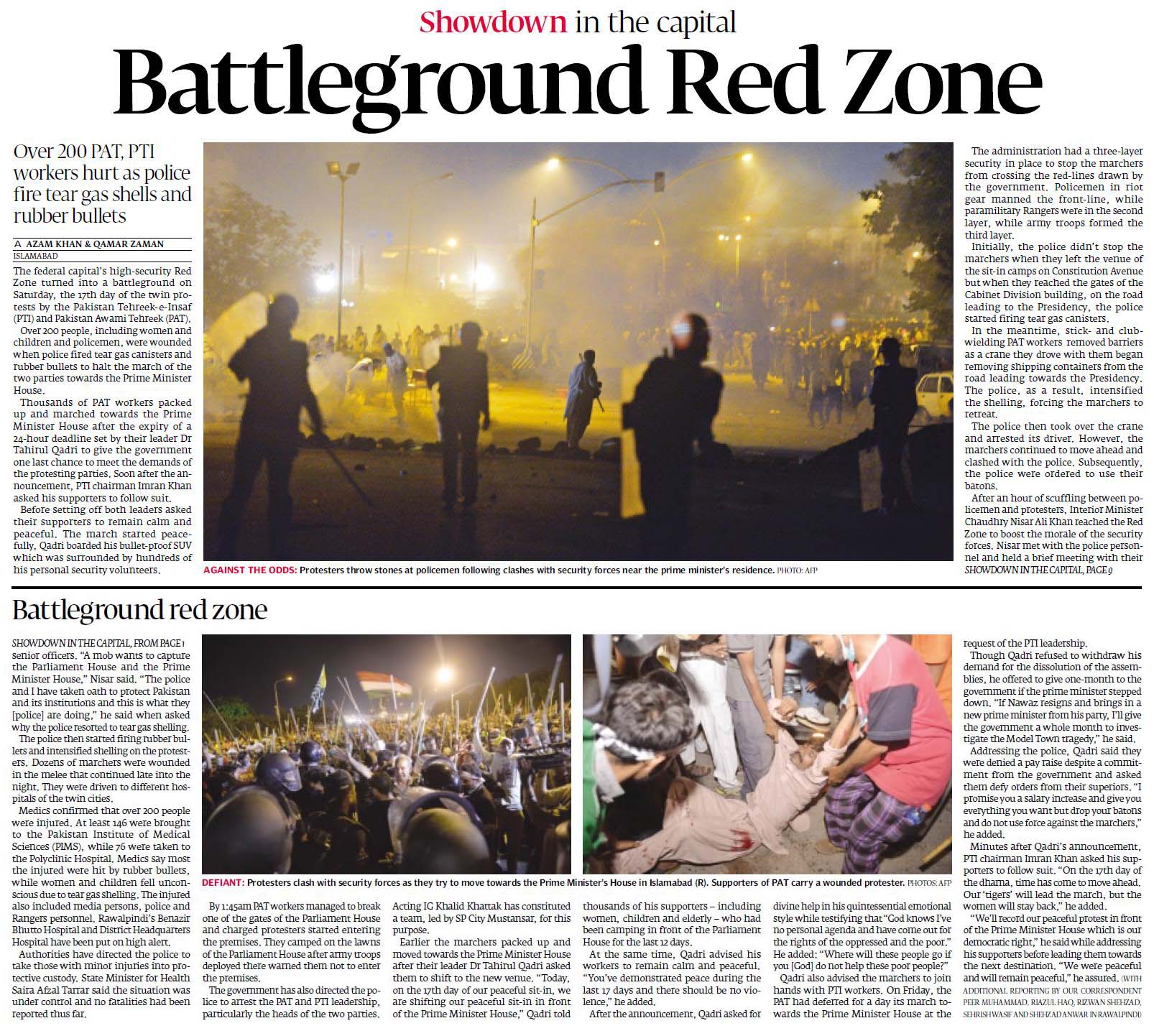 Minhaj-ul-Quran  Print Media Coverage Daily Tribune Front Page