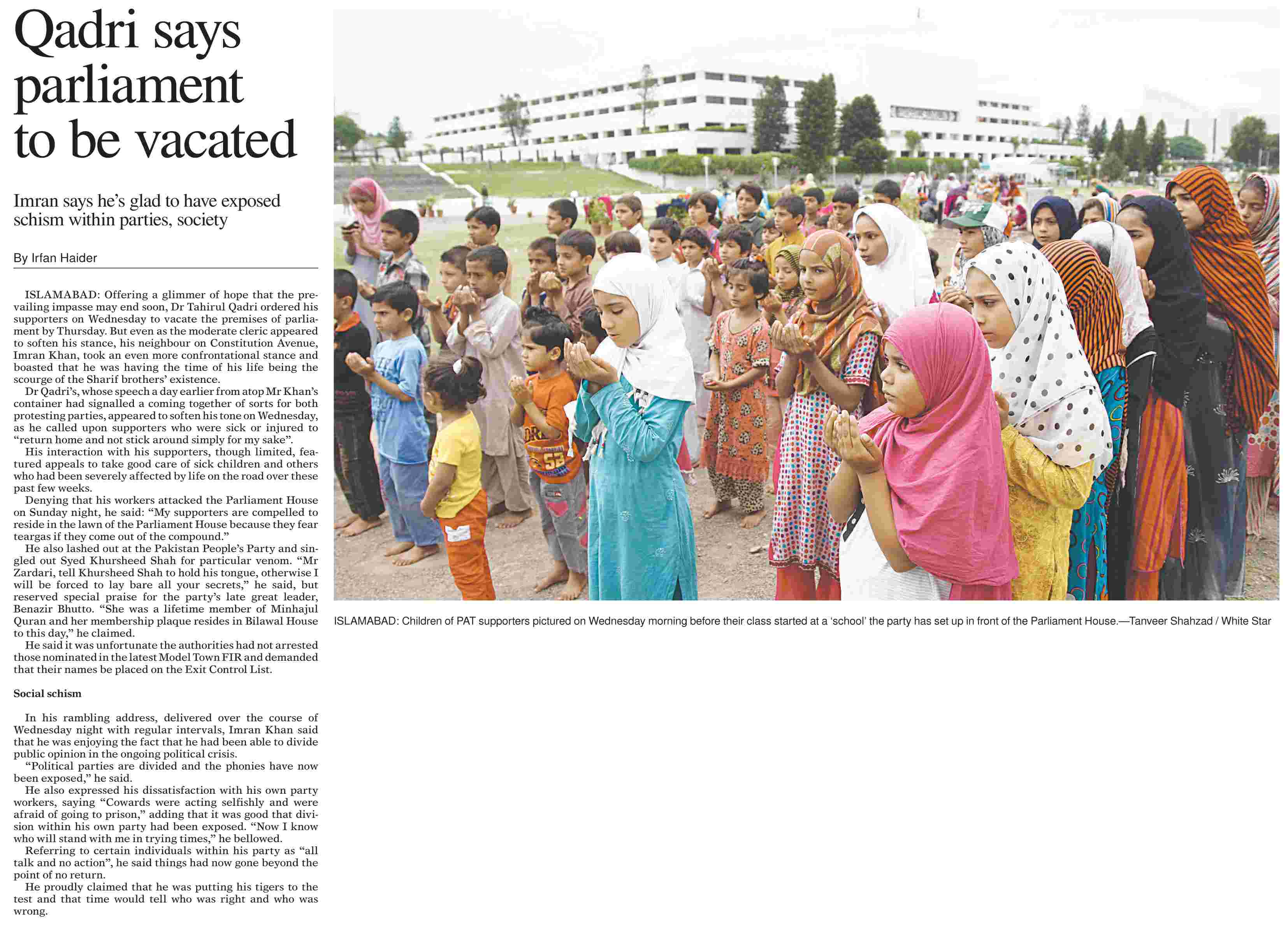 Minhaj-ul-Quran  Print Media Coverage Daily Dawn Page 3