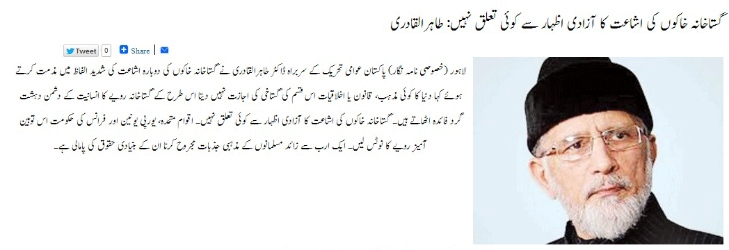تحریک منہاج القرآن Minhaj-ul-Quran  Print Media Coverage پرنٹ میڈیا کوریج Daily NawaiWaqat-Back Page