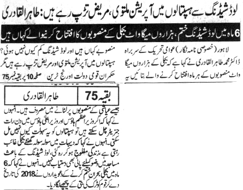 Minhaj-ul-Quran  Print Media CoverageDAILY NAWA E WAQAT PAGE 6