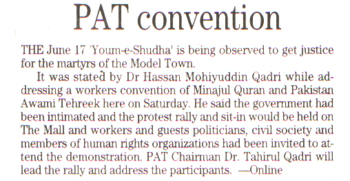 Minhaj-ul-Quran  Print Media CoverageTHE NEWS CITY PAGE