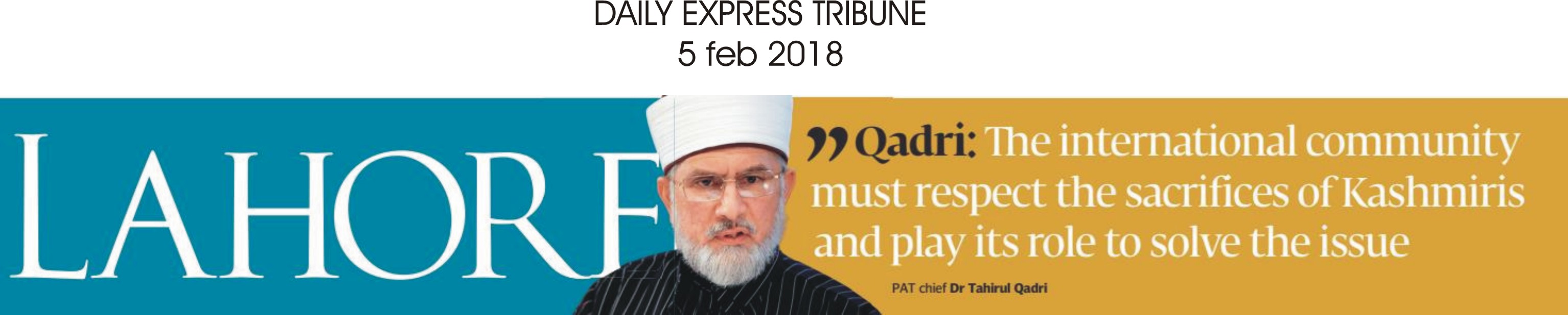 Minhaj-ul-Quran  Print Media Coverage DAILY EXPRESS TRIBUNE PAGE 3